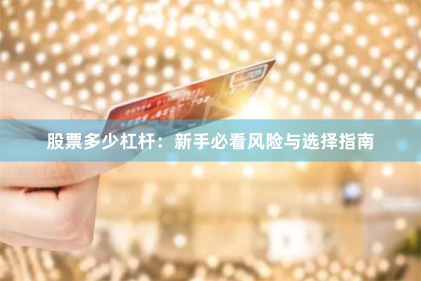 股票多少杠杆：新手必看风险与选择指南